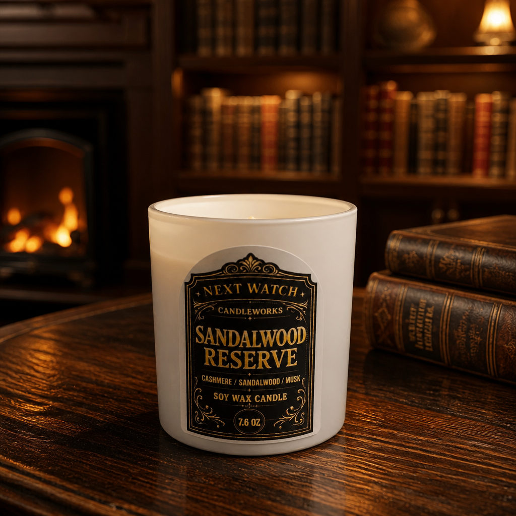 Sandalwood Reserve scented soy wax candle