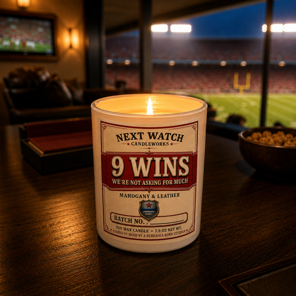 Red & White Gameday Candle - Nebraska