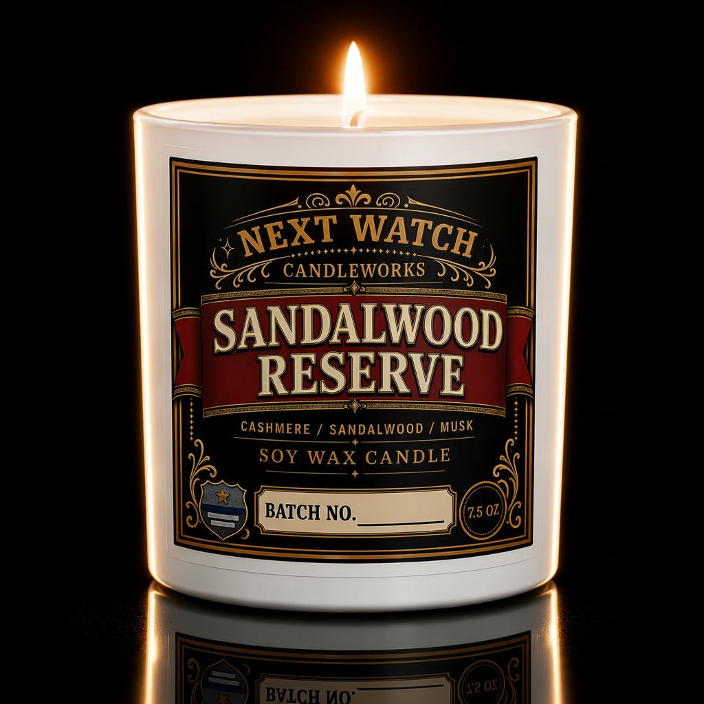 Sandalwood Reserve scented soy wax candle