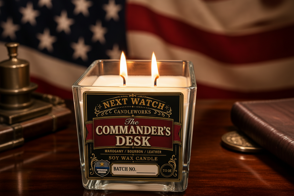 The Commander's Desk scented soy wax candle