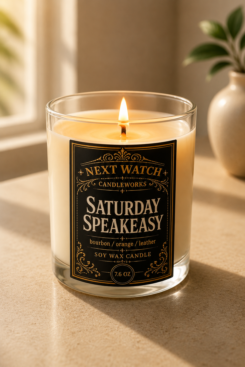 Saturday Speakeasy scented soy candle