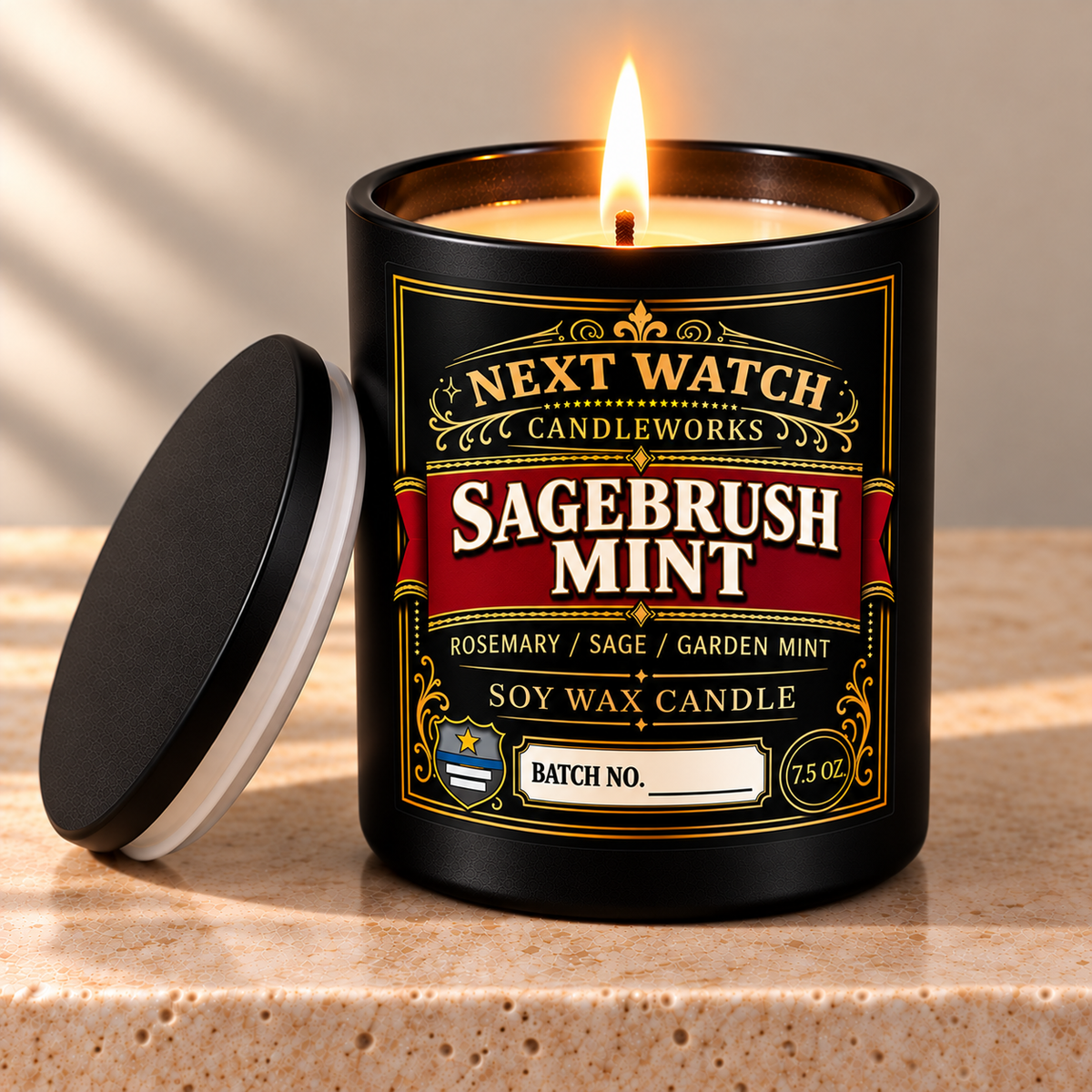 Sagebrush Mint scented soy wax candle