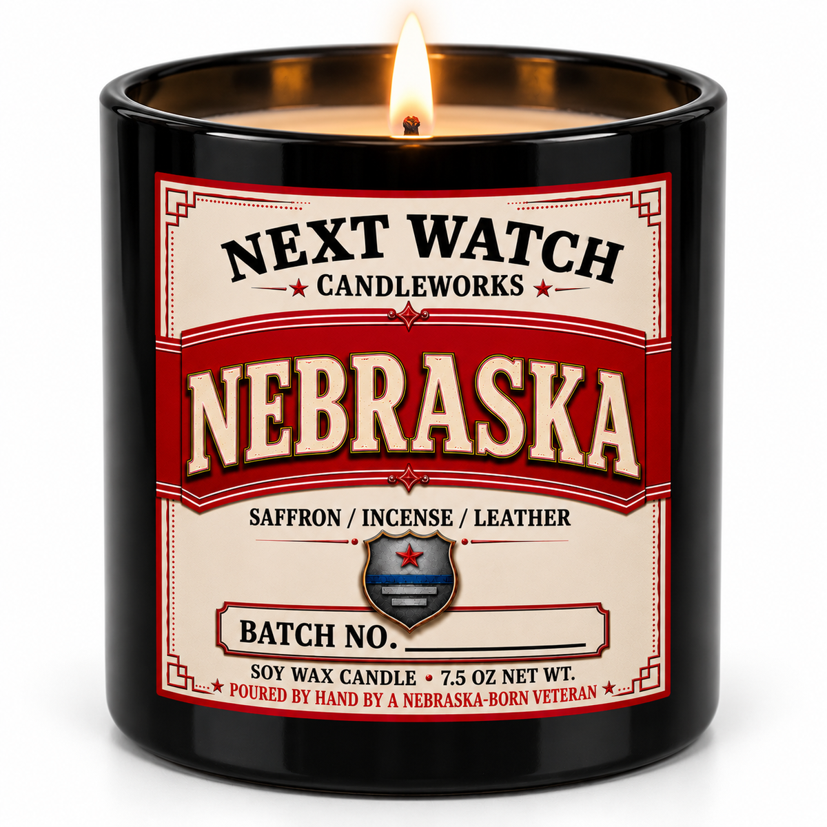 Red & White Gameday Candle - Nebraska