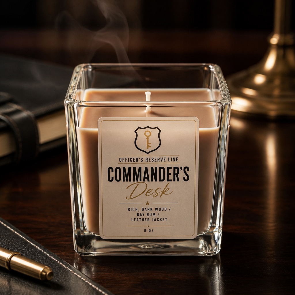 The Commander's Desk scented soy wax candle