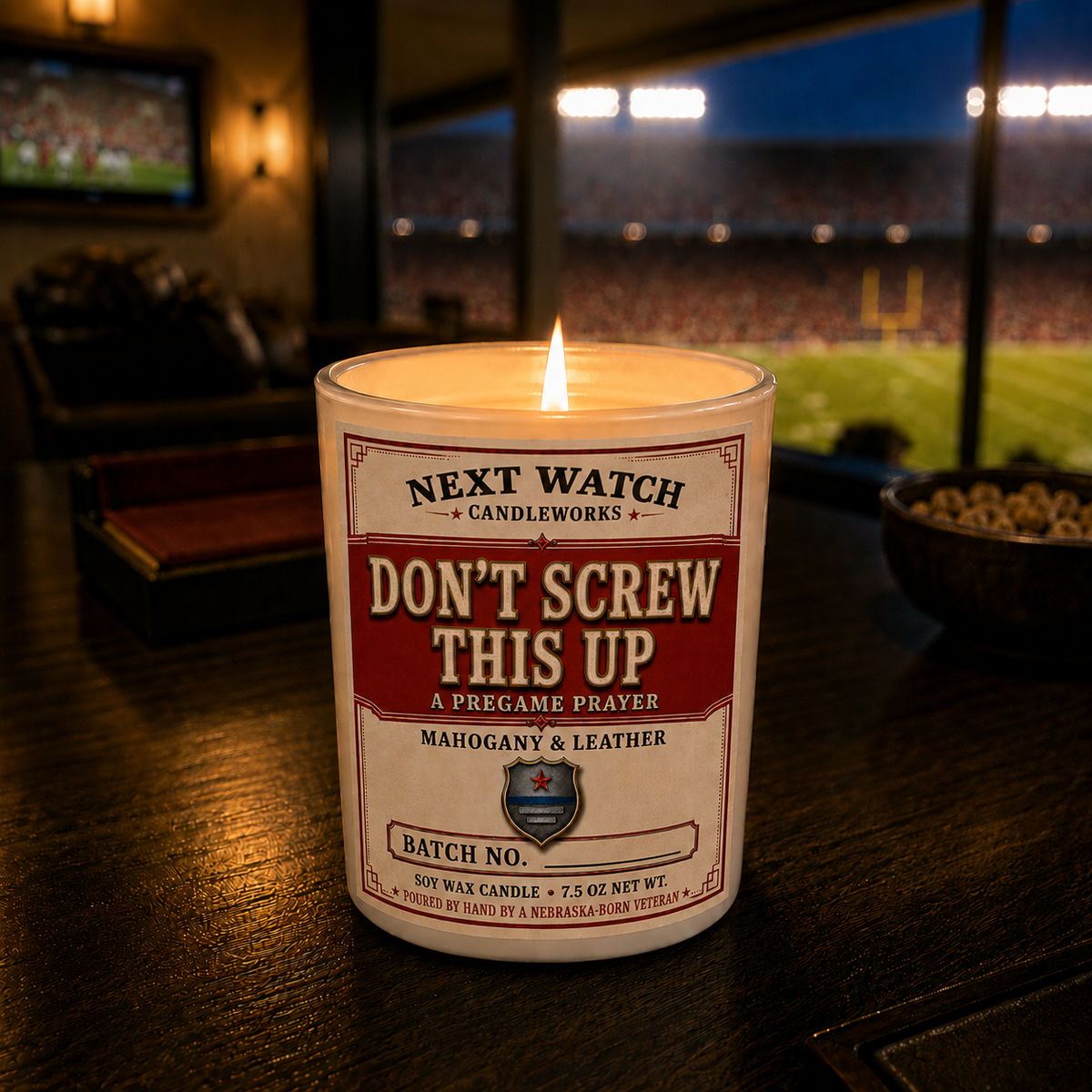 Red & White Gameday Candle - Nebraska
