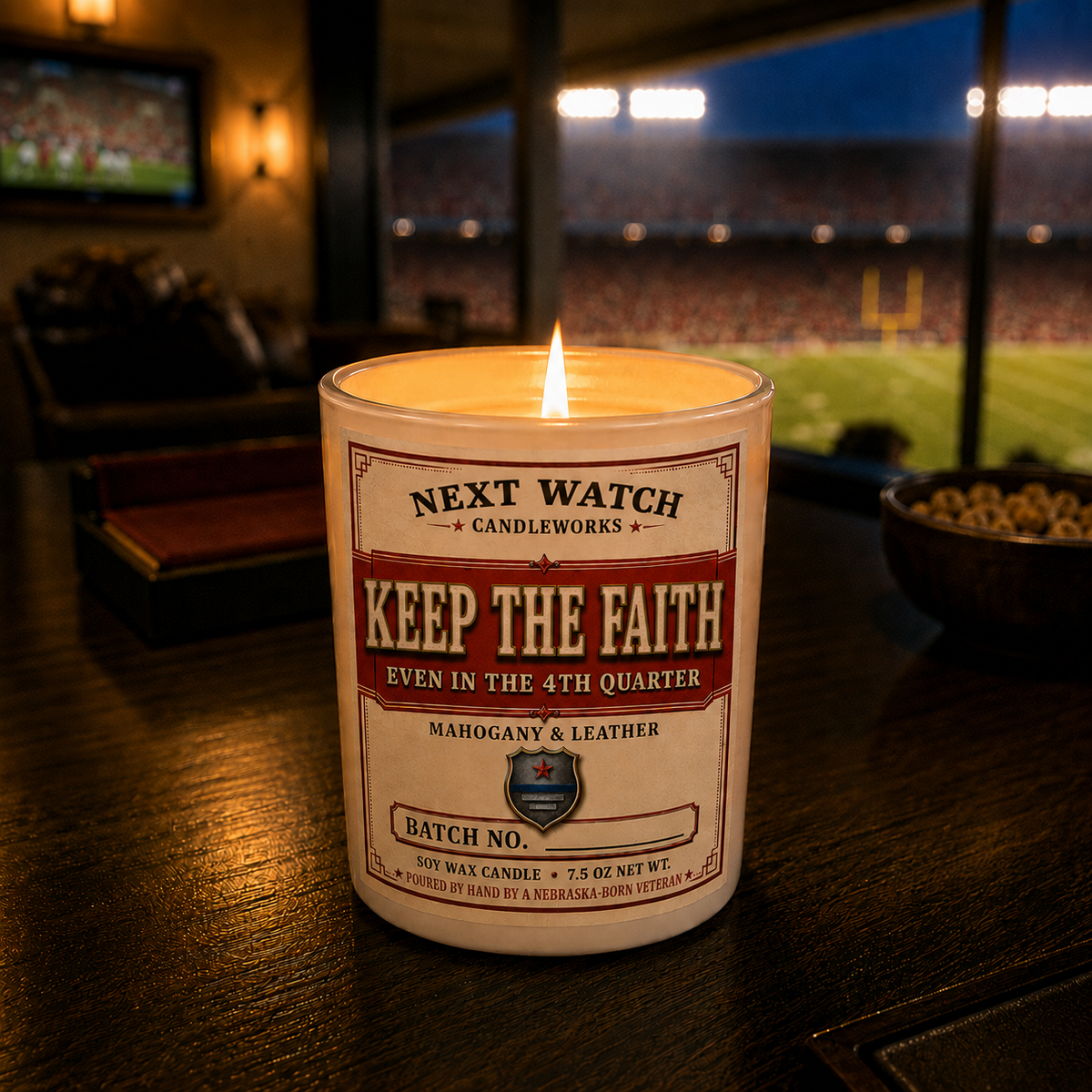 Red & White Gameday Candle - Nebraska