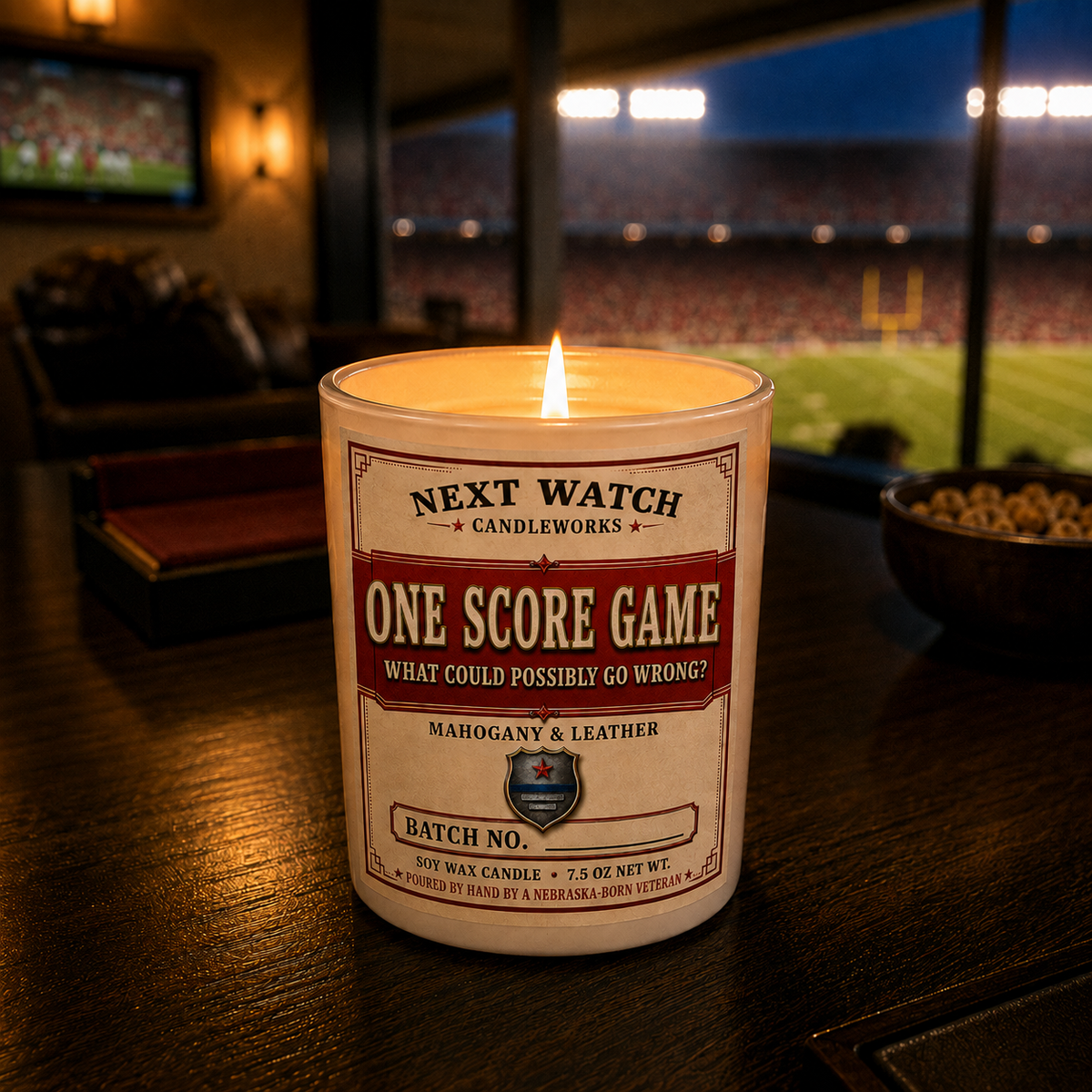 Red & White Gameday Candle - Nebraska
