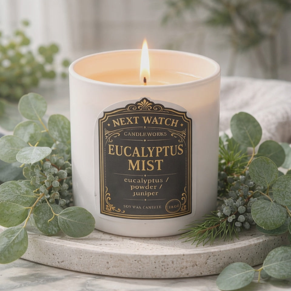 Eucalyptus Mist scented soy wax candle