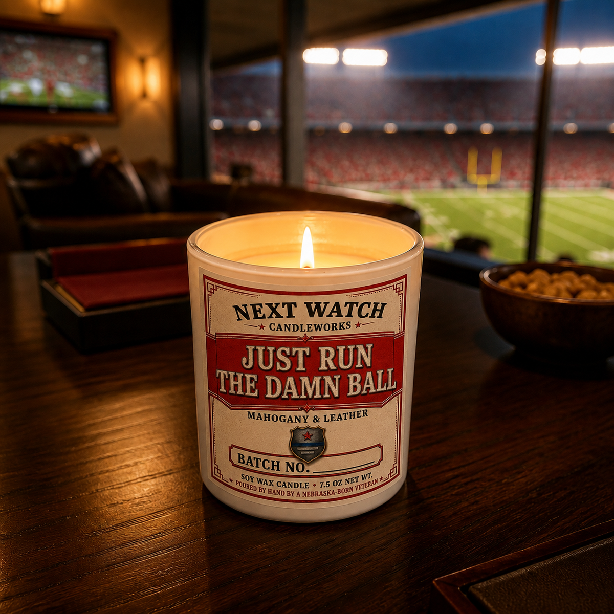 Red & White Gameday Candle - Nebraska